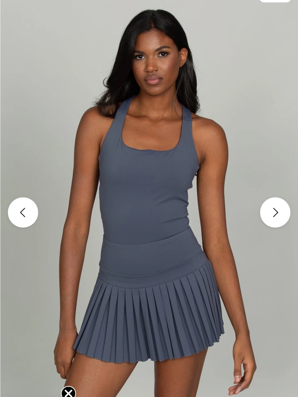 Gold hinge tennis dress criss cross back Pleated. Large. NWT $89 Navy